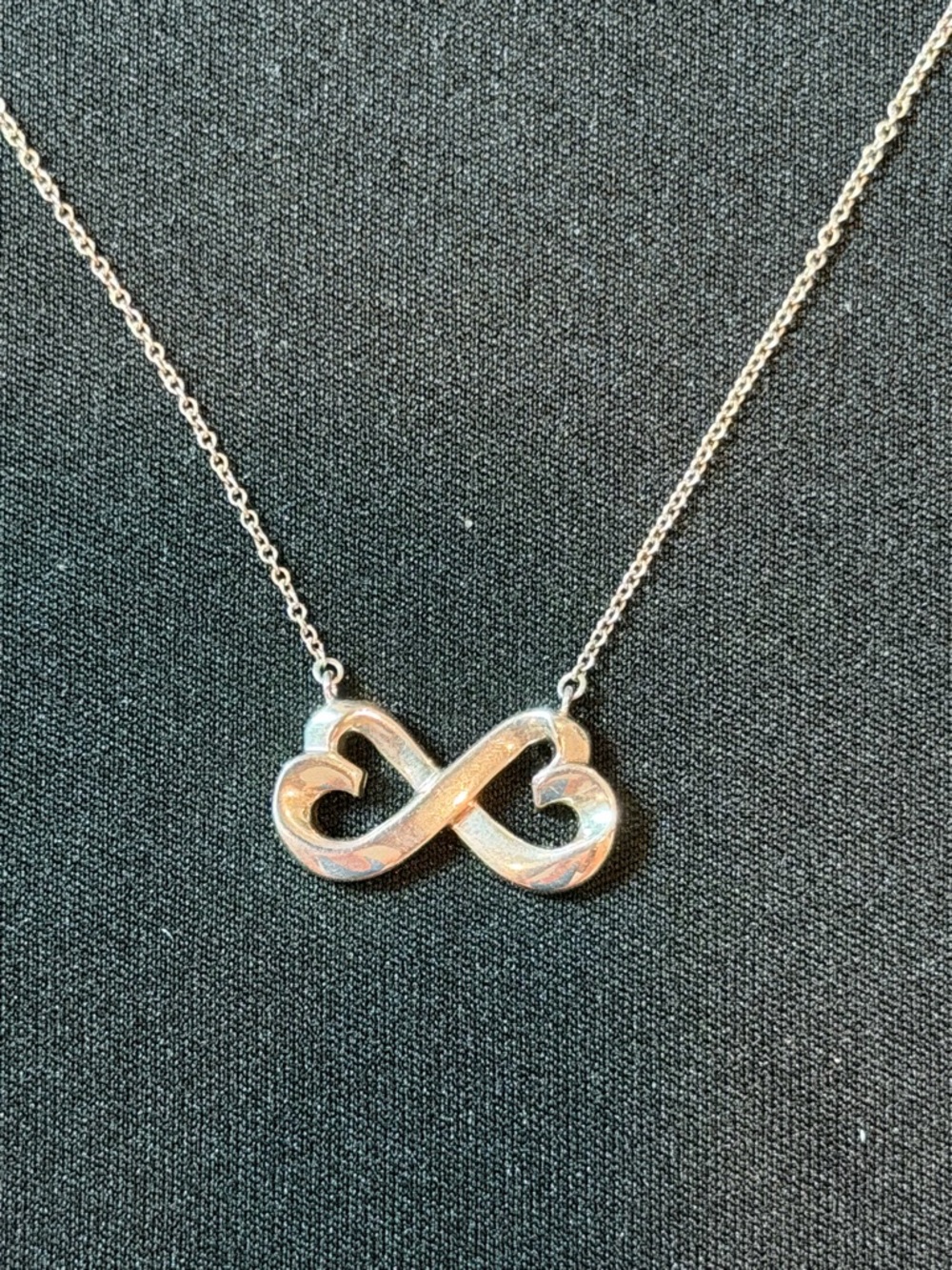 Tiffany & Co. Silver Infinity Heart Necklace with Tiffany Blue Pouch - Picture 2 of 6